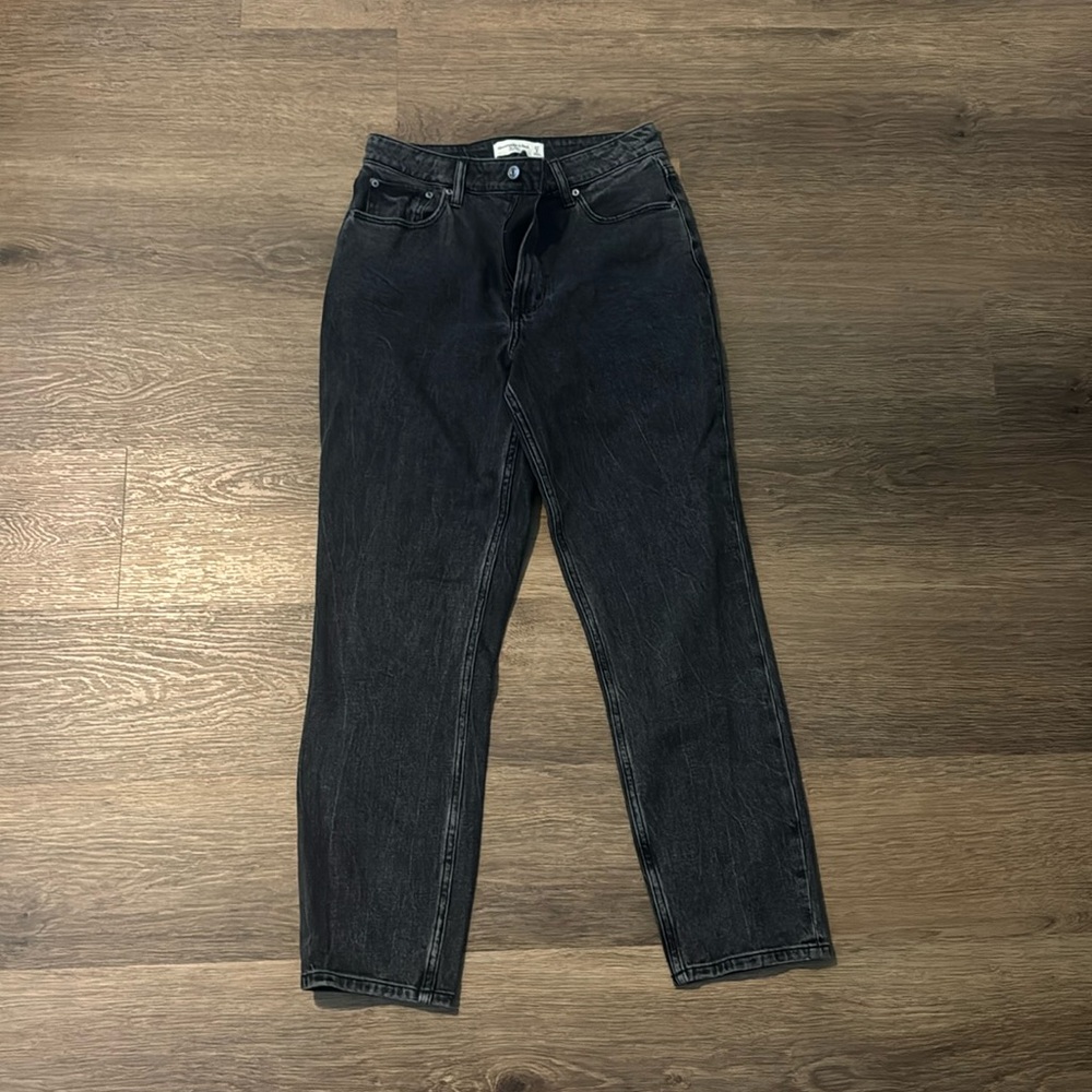 Abercrombie and Fitch black mom high rise curve love jeans